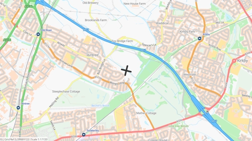 Map of Alt Weir, Aintree Village