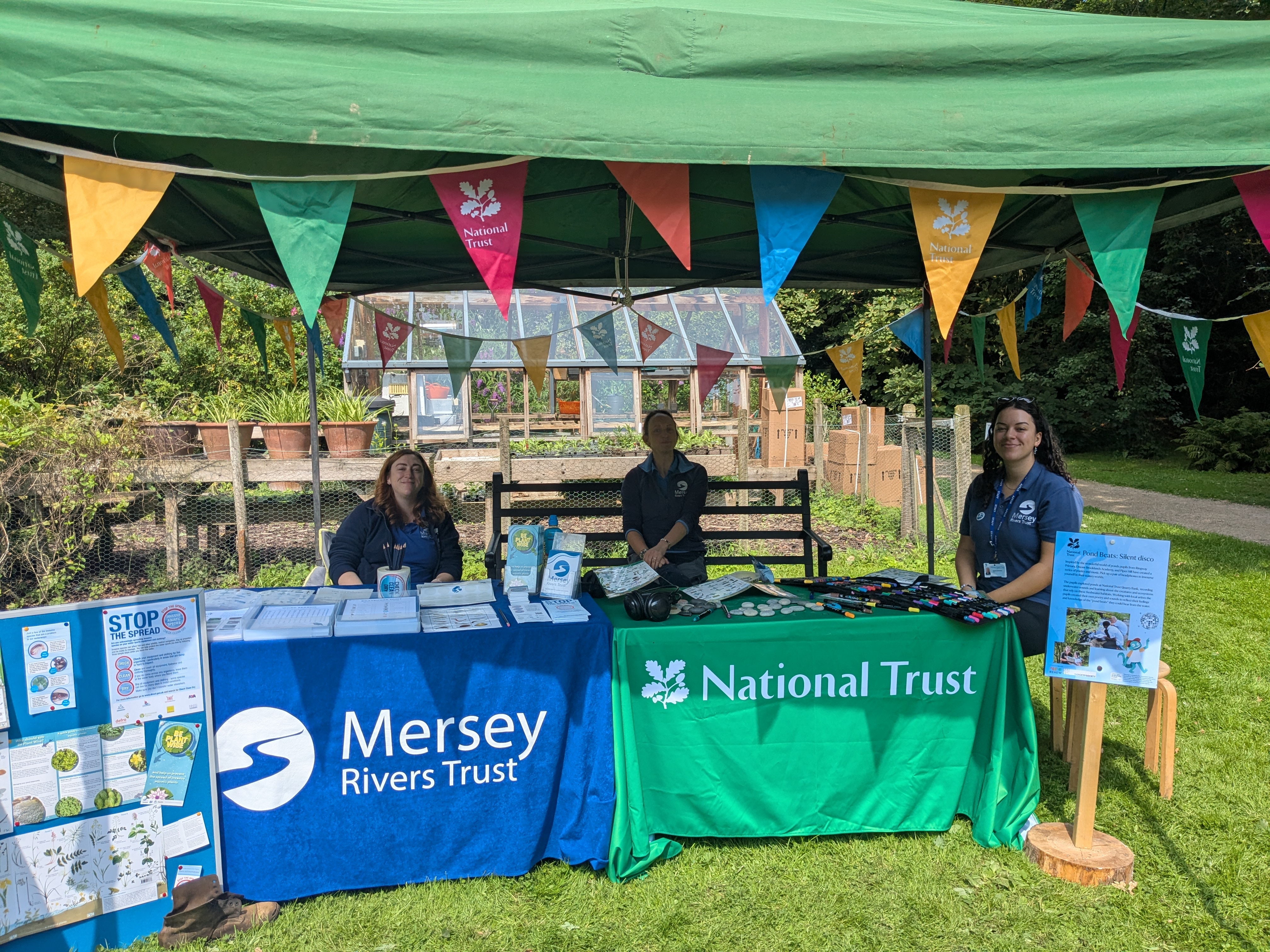 Mersey Rivers Trust engagement stand at Hare Hill